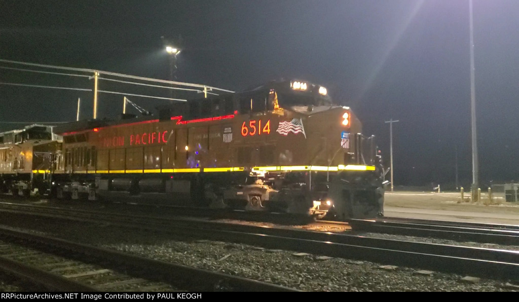 UP 6514 A Newly Remodeled C44ACM rolls into the UP Ogden Utah Yard as She Drops off Freight Cars in The East Ogden Yard.